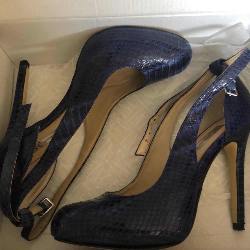 Blue Snake Skin Heels